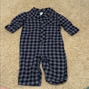 Boys black and gray romper